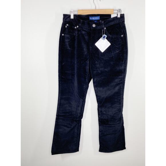 Bandolino Womens Black Velvet Velour Y2K Bootcut Pants Size 12 NWT Grunge Emo - Picture 1 of 7